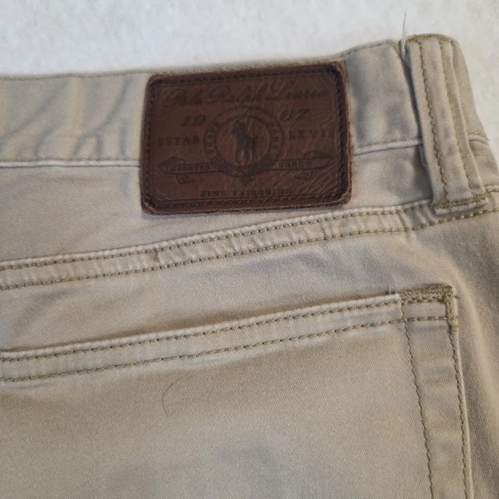 Polo Ralph Lauren Jeans Mens 32x32 Beige Stretch Slim Straight Fit 5 Pocket